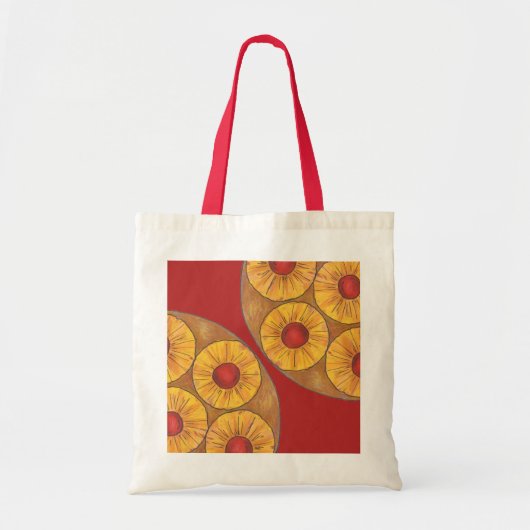 Tote Bag Pineappa Upside Down Cake Cherry Foodie Fourre-tou (Devant)