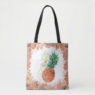Tote Bag Pineapple, watercolor.