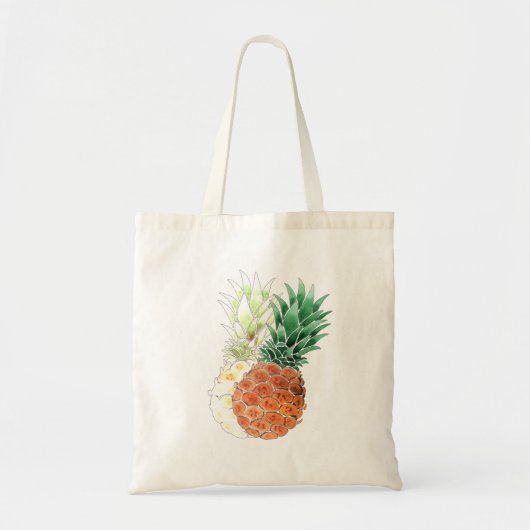 Tote Bag Pineapple, watercolor. (Devant)