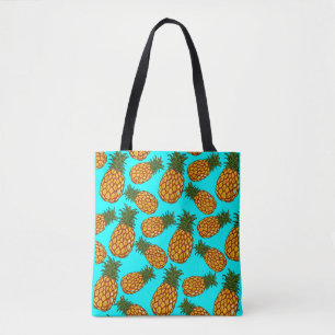 Tote Bag Pineappy Love Motif - Tasty Tropical Exotic