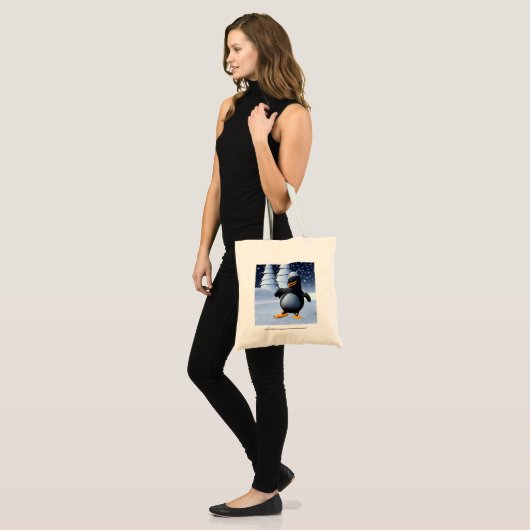Tote Bag Pingouin dansant (Devant (modèle))