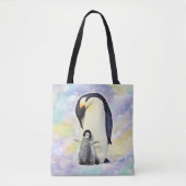 Tote Bag Pingouin d'empereur avec l'aquarelle de bébé (Devant)