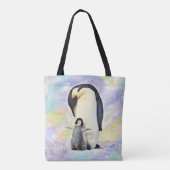 Tote Bag Pingouin d'empereur avec l'aquarelle de bébé (Dos)