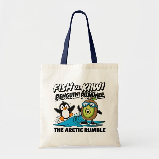 Tote Bag Pingouin drôle et kiwi (Devant)
