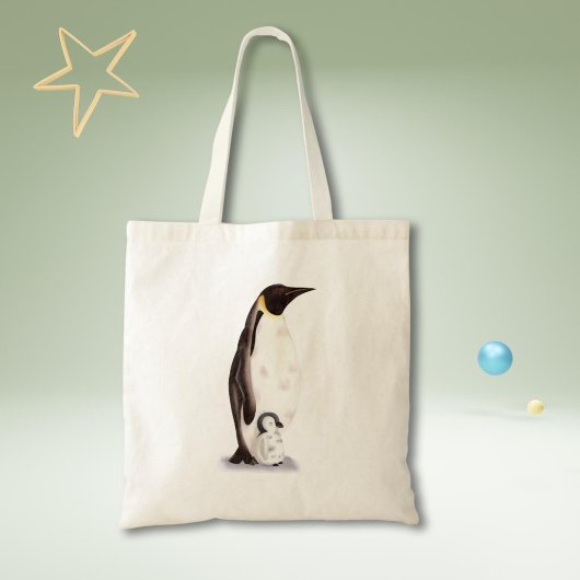 Tote Bag Pingouin mignon empereur et épicerie