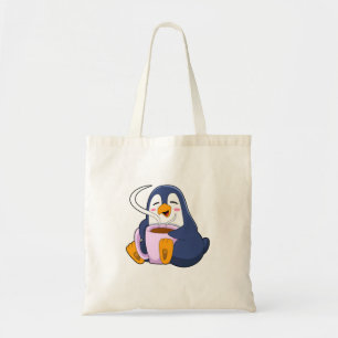 Tote Bag Pingouin with Cup of Coffee