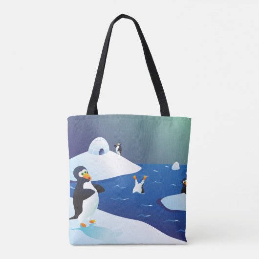 Tote Bag Pingouins Et Glace (Dos)
