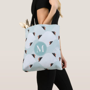 Tote Bag Pingouins joueurs glissement sur Motif de neige