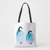 Tote Bag Pingouins mignons aquarelle (Devant)
