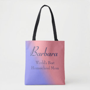 Tote Bag Pink and Blue World's Best Homeschool Mom