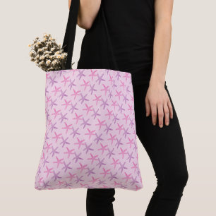 Tote Bag Pink and Purple Starfish