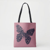 Tote Bag Pink and Violet Floral Butterfly (Devant)