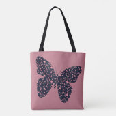 Tote Bag Pink and Violet Floral Butterfly (Dos)