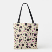 Tote Bag Pink & Black Polka Dot Glam Pattern (Dos)