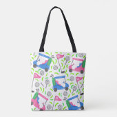 Tote Bag Pink Blue Green Golf Preppy (Dos)