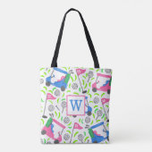 Tote Bag Pink Blue Green Golf Preppy Initial (Dos)