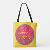 Tote Bag Pink Blue Yellow Swirls Toujours Lecture Livre (Dos)
