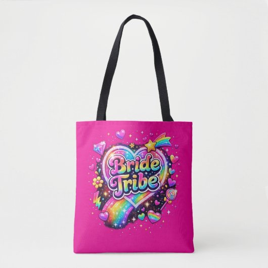 Tote Bag Pink Bride Tribe Bridesmaid Gift All Over Print (Devant)