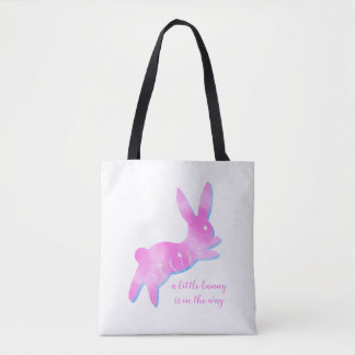 Tote Bag Pink Bunny Silhouette Cute Custom Girl Baby Shower