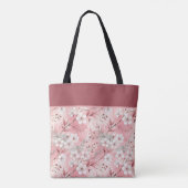 Tote Bag Pink cherry blossom monogram (Dos)