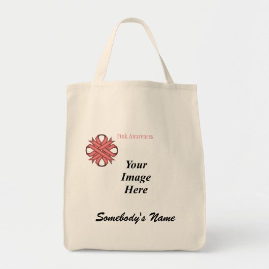 Tote Bag Pink Clover Ribbon (Devant)