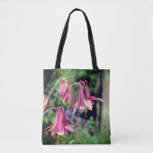 Tote Bag Pink Columbine Flowers Close Up  (Devant)