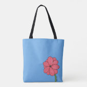 Tote Bag Pink Flower Full with Blue background (Dos)
