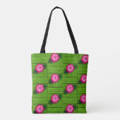 Tote Bag Pink Flower Spring Vert Artiste Crochet Imprimer (Dos)