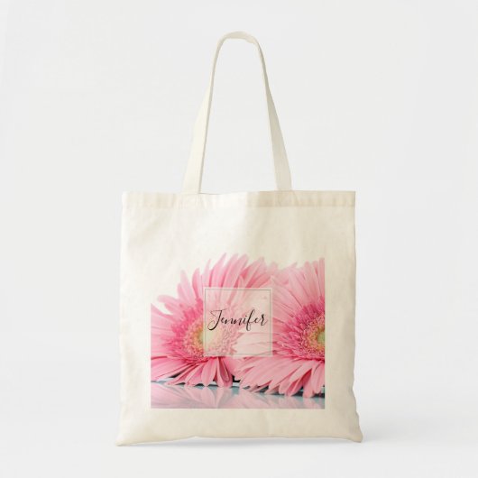 Tote Bag Pink Gerbera Daisies Elegant Photo (Devant)