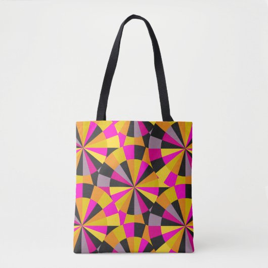 Tote Bag Pink Gold et Noir moderne Motif Dartboard (Devant)