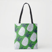 Tote Bag Pink & Green Abstrait Ananas & Cactus Motif (Devant)
