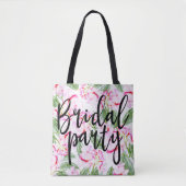 Tote Bag Pink Green Botanique Tropical Oasis (Devant)