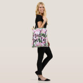 Tote Bag Pink Green Botanique Tropical Oasis (Sur le modèle)