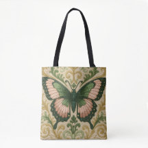 Pink & Green Butterfly Tote