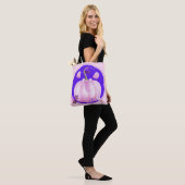 Tote Bag Pink Halloween Coquette Pumpkin with Ghosts (Sur le modèle)