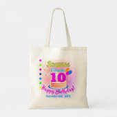 Tote Bag PINK Happy 10th Birthday | Editable (Dos)