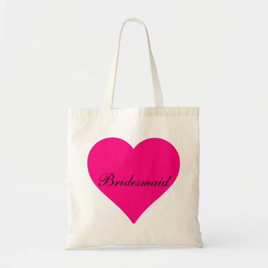 Tote Bag Pink Heart Bridesmaid (Devant)