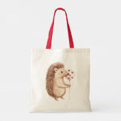 Tote Bag Pink Heart Love Balloons Cute Hedgehog (Dos)
