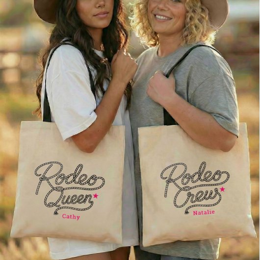 Tote Bag Pink Last Rodeo Western Bach Party