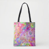Tote Bag Pink, Lime Green et Blue Bubly Art (Devant)