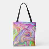 Tote Bag Pink, Lime Green et Blue Bubly Art (Dos)