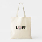 Tote Bag Pink Love & Peace Sign Hearts (Dos)