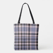 Tote Bag Pink Navy Glen Plaid textured seamless patternabst (Dos)