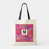 Tote Bag Pink Orange tourne Super Design Monogramme (Dos)