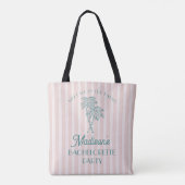 Tote Bag Pink Palm Spring Pastel Beach Bachelorte Party (Dos)