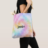 Tote Bag Pink Pastel Tie Dye Girly Chic (De près)