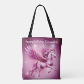 Tote Bag Pink Pegasus "Joyeux anniversaire" (Dos)