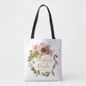 Tote Bag Pink Peony Wreath Mère de la mariée ID456 (Devant)
