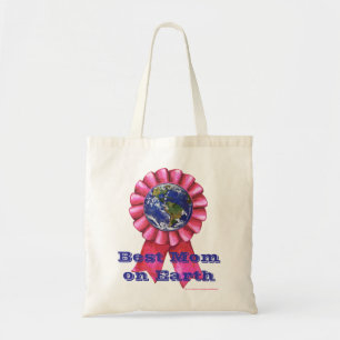 Tote Bag Pink Ribbon Earth, Meilleure Mère Sur Terre