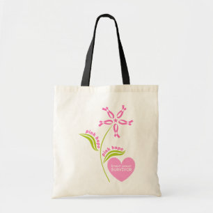 Tote Bag Pink Ribbon Survivant de la sensibilisation au can
